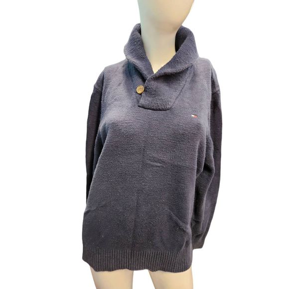 Tommy Hilfiger Other - Tommy Hilfiger Navy Blue Cowel Neck Pullover Sweater Vintage 90's Men's size Lar